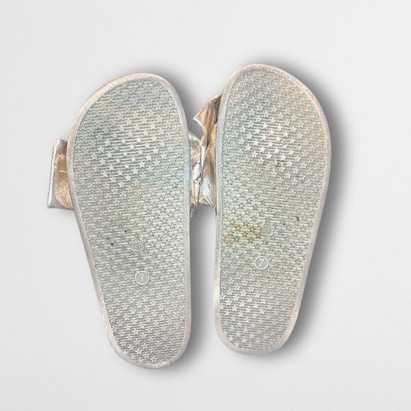 Beverly Rock Womens Metallic Silver Twist Slide Sandals Size 7.5 Stylish - Picture 5 of 6